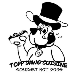 TOPP DAWG CUISINE GOURMET HOT DOGS #1 logo