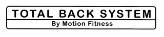 TOTAL BACK SYSTEM FORWARD THINKING FOR YOU YOUR BACK logo