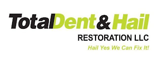 TOTAL DENT & HAIL RESTORATION LLC HAIL YES WE CAN FIX IT! logo