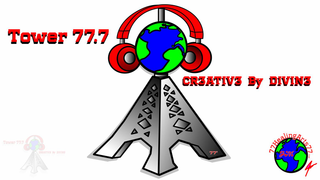 TOWER 77.7 CR3ATIV3 BY DIVIN3 77HEALINGARTS77 77' JM logo
