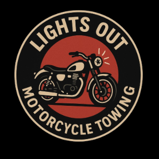 TOWING LIGHTS OUT MOTORCYCLE logo