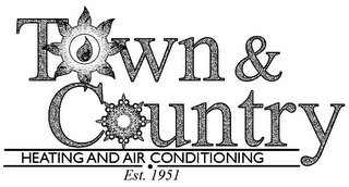 TOWN & COUNTRY HEATING AND AIR CONDITIONING EST. 1951 logo