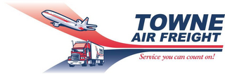 TOWNE AIR FREIGHT AND SERVICE YOU CAN COUNT ON! logo