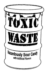 TOXIC WASTE HAZARDOUSLY SOUR CANDY WITH ARTIFICIAL FLAVORS logo