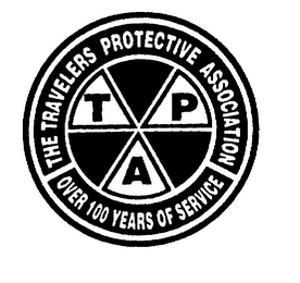 TPA THE TRAVELERS PROTECTIVE ASSOCIATION OVER 100 YEARS OF SERVICE logo