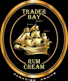 TRADER BAY RUM CREAM PARADISE AWAITS logo