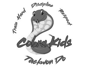 TRAIN HARD DISCIPLINE RESPECT COBRA KIDS TAEKWON DO logo