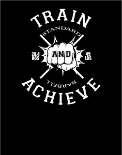 TRAIN STANDARD AND BARBELL ACHIEVE 20.4 KGS 45 LBS logo
