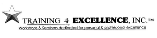 TRAINING 4 EXCELLENCE, INC. WORKSHOPS & SEMINARS DEDICATED FOR PERSONAL & PROFESSIONAL EXCELLENCE logo