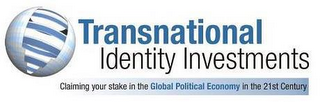 TRANSNATIONAL IDENTITY INVESTMENTS CLAIMING YOUR STAKE IN THE GLOBAL POLITICAL ECONOMY IN THE 21ST CENTURY logo
