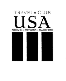 TRAVEL CLUB USA ASSISTANCE PROTECTION PEACE OF MIND logo