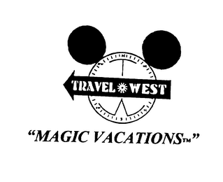 TRAVEL WEST "MAGIC VACATIONS" logo
