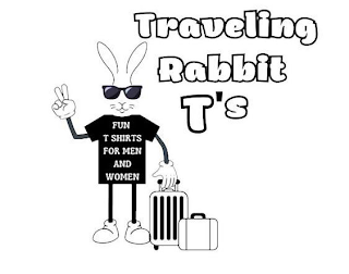 TRAVELING RABBIT T'S FUN T SHIRTS FOR MEN AND WOMEN logo