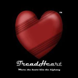 TREADHEART WHERE THE HEART HITS THE HIGHWAY logo
