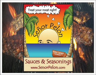 TREAT YOUR MEAT RIGHT SENOR PELON KEY LARGO FLORIDA SAUCES & SEASONINGS WWW.SENORPELON.COM logo