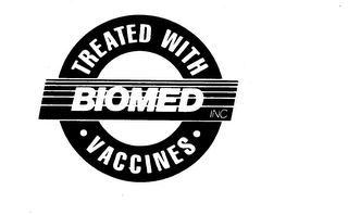 TREATED WITH VACCINES BIOMED INC. logo