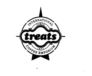 TREATS INTERNATIONAL COFFEE EMPORIUM CIRCA 1977 logo