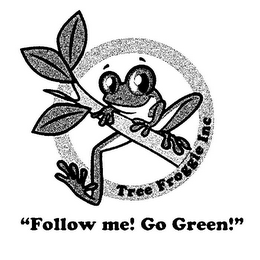 TREE FROGGIE INC "FOLLOW ME! GO GREEN!" logo