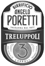 TRELUPPOLI 3 LUPPOLI BIRRIFICIO ANGELO PORETTI VALGANNA DAL 1877 logo