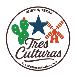 TRES CULTURAS, AUSTIN, TEXAS, TRESCULTURASCOFFEE.COM logo
