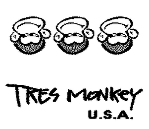 TRES MONKEY U.S.A. logo