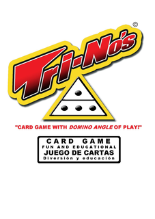 TRI-NOS "CARD GAME WITH DOMINO ANGLE OF PLAY!" CARD GAME FUN AND EDUCATIONAL JUEGO DE CARTAS DIVERSION Y EDUCACION logo