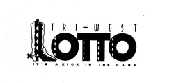 TRI-WEST LOTTO IT'S A KICK IN THE CASH logo