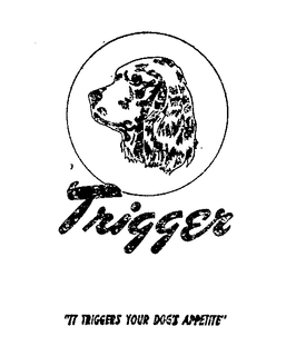 TRIGGER "IT TRIGGERS YOUR DOG'S APPETITE" logo
