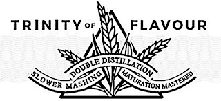 TRINITY OF FLAVOUR DOUBLE DISTILLATION SLOWER MASHING MATURATION MASTERED logo