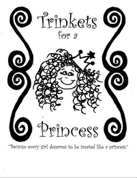 TRINKETS FOR A PRINCESS "BECAUSE EVERY GIRL DESERVES TO BE TREATED LIKE A PRINCESS." logo