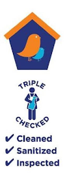 TRIPLE CHECKED CLEAN SANITIZED INSPECTED logo