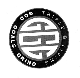 TRIPLE G LIVING GOD GOALS GRIND GGG logo