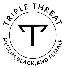 TRIPLE THREAT T MUSLIM, BLACK, AND FEMALE logo