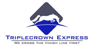 TRIPLECROWN EXPRESS WE CROSS THE FINISH LINE FIRST logo