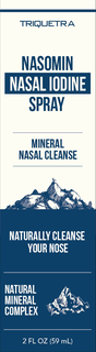 TRIQUETRA NASOMIN NASAL IODINE SPRAY MINERAL NASAL CLEANSE NATURALLY CLEANSE YOUR NOSE NATURAL MINERAL COMPLEX 2 FL OZ (59 ML) logo