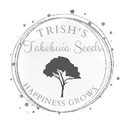 TRISH'S TABEBUIA SEEDS HAPPINESS GROWS logo