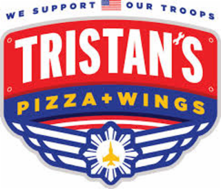 TRISTAN'S . PIZZA+WINGS OUR TROOPS WE SUPPORT logo