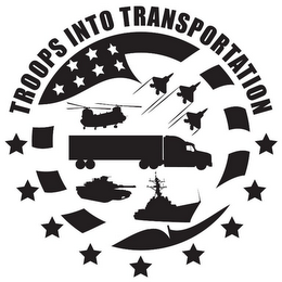 TROOPS INTO TRANSPORTATION logo