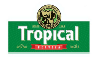 TROPICAL CERVEZA CERVEZA DE CANARIAS  T DESDE 1924 logo