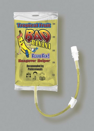 TROPICAL FRUIT BAD BANANA FLUID FIX! HANGOVER HELPER RECOMMENDED BY PROFESSIONALS 500 400 300 200 100 logo