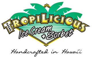 TROPILICIOUS ICE CREAM + SORBET HANDCRAFTED IN HAWAII logo