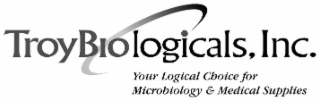 TROYBIOLOGICALS, INC. YOUR LOGICAL CHOICE FOR MICROBIOLOGY & MEDICAL SUPPLIES logo