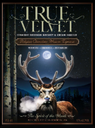 TRUE VELVET STRAIGHT BOURBON WHISKEY & CREAM LIQUEUR BELGIAN CHOCOLATE MOUSSE ESPRESSO VELVETY - SMOOTH – DECADENT THE SPIRIT OF THE WOODS BLENDED & BOTTLED IN KENTUCKY, USA 750 ML 17% ALC/VOL logo