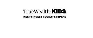 TRUEWEALTH-KIDS KEEP | INVEST | DONATE | SPEND logo