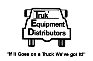 TRUK' EQUIPMENT DISTRIBUTORS IF IT GOES ON A TRUCK WE'VE GOT IT!" logo
