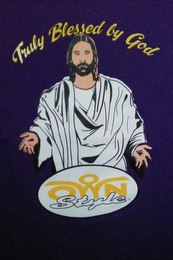 TRULY BLESSED BY GOD OWN STYLE logo