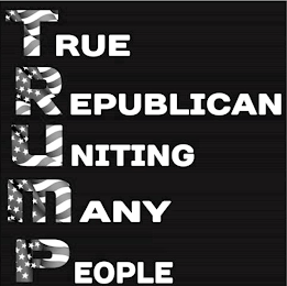 TRUMP TRUE REPUBLICAN UNITING MANY PEOPLE logo