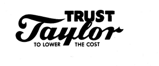 TRUST TAYLOR TO LOWER THE COST logo