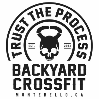 TRUST THE PROCESS EST. 2013 BACKYARD CROSSFIT MONTEBELLO, CA logo