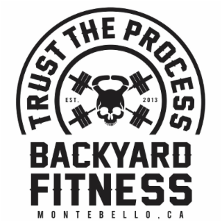 TRUST THE PROCESS EST. 2013 BACKYARD FITNESS MONTEBELLO, CA logo